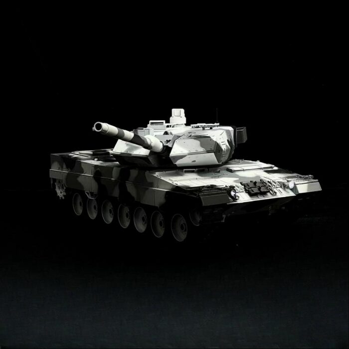 RC Panzer German Leopard 2A6 Schnee Tarnung Lackiert Heng Long 1:16 mit Stahlgetriebe -2,4Ghz V7.0 - Image 5