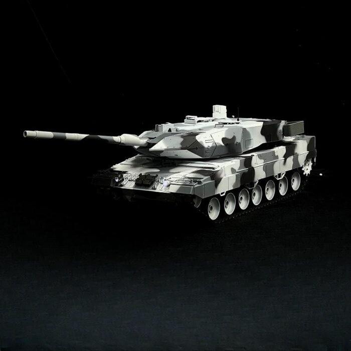 RC Panzer German Leopard 2A6 Schnee Tarnung Lackiert Heng Long 1:16 mit Stahlgetriebe -2,4Ghz V7.0 - Image 6