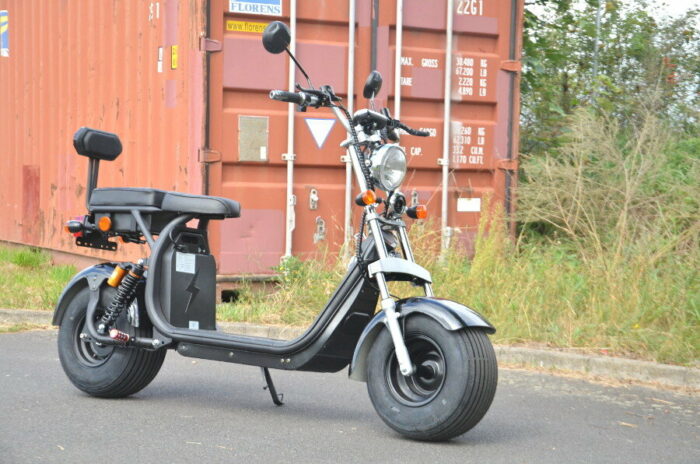 Coco Bike Fat E-Scooter mit Straßenzulassung EU bis zu 40 km/h schnell - 45km Reichweite, 60V | 1500W | 20AH Akku - Schwarz - Image 13