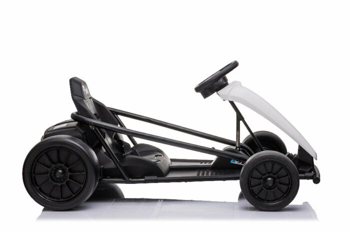 Kinder Elektroauto e-Gokart mit 24V und Driftfunktion + 2x 12V9AH Akku und 2 Motoren- Weiss - Image 2