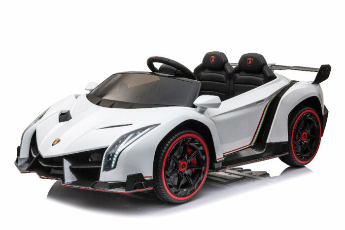 Kinderfahrzeug - Elektro Auto Lamborghini Veneno - lizenziert - 12V10AH, 4 Motoren- 2,4Ghz Fernsteuerung, MP3, Ledersitz+EVA+Allrad+2 Sitzer - Weiss - Image 10