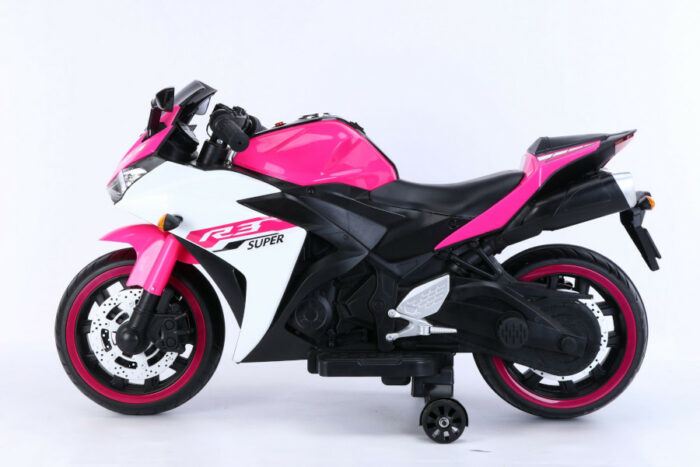 Elektro Kindermotorrad 888 - 12V 4,5A Akku - mit Stützräder, Musik und Lichter -Pink - Image 5