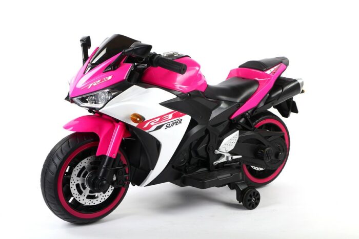 Elektro Kindermotorrad 888 - 12V 4,5A Akku - mit Stützräder, Musik und Lichter -Pink - Image 6