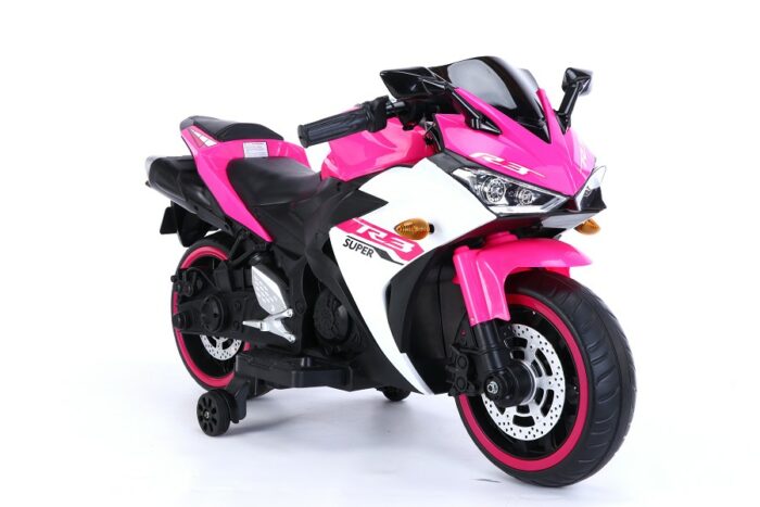 Elektro Kindermotorrad 888 - 12V 4,5A Akku - mit Stützräder, Musik und Lichter -Pink - Image 4