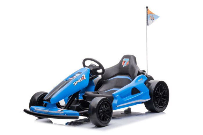 Kinder Elektroauto e-Gokart mit 24V und Driftfunktion + 24V7A Akku und 2 Motoren -Blau