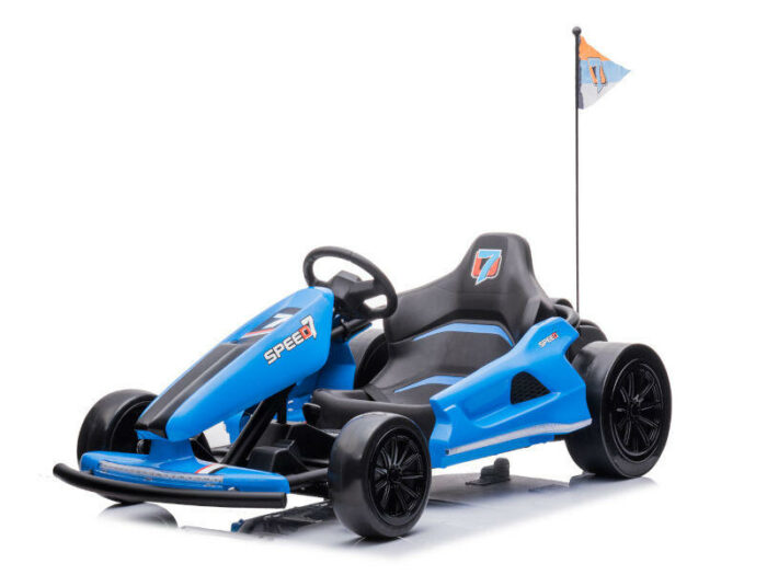 Kinder Elektroauto e-Gokart mit 24V und Driftfunktion + 24V7A Akku und 2 Motoren -Blau