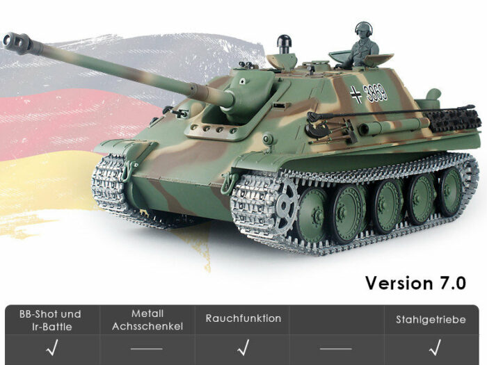 RC Panzer Jagdpanther Heng Long 1:16 mit Rauch&Sound und Stahlgetriebe - V7.0 - 2