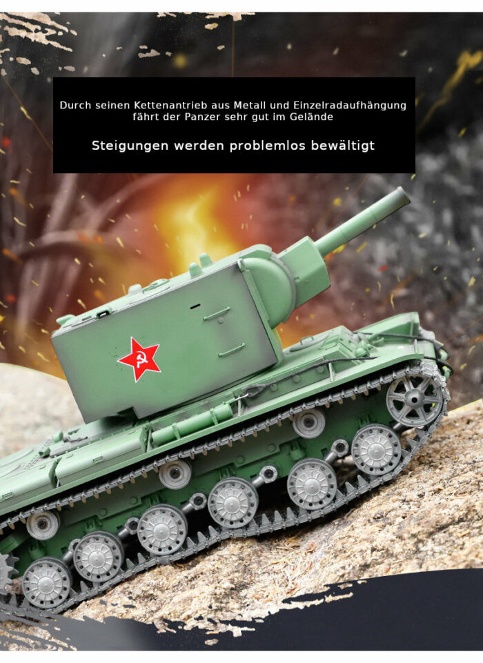 RC Panzer Russicher KV-2 Heng Long 1:16 mit R&S, Metallgetriebe (Stahl) und Metallketten -2,4Ghz -V 7.0 - PRO mit RRZ - Image 11