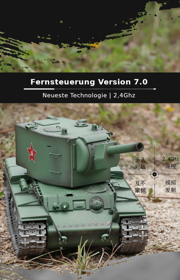 RC Panzer Russicher KV-2 Heng Long 1:16 mit R&S, Metallgetriebe (Stahl) und Metallketten -2,4Ghz -V 7.0 - PRO mit RRZ - Image 13