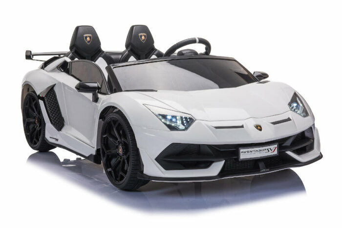 Kinderfahrzeug - Elektro Auto Lamborghini Aventador SVJ Doppelsitzer - lizenziert - 12V7AH, 2 Motoren- 2,4Ghz Fernsteuerung, MP3, Ledersitz+EVA+Lackiert - Weiss - Image 9