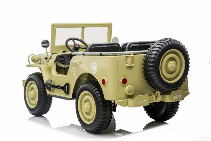 Kinderfahrzeug - Elektro Auto Off-road 3 Sitzer mit 12V14A Akku und 4 Motoren Camouflage Grün 2,4Ghz+Ledersitz+EVA - Image 6