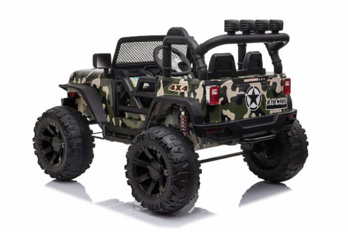 Kinderfahrzeug - Elektro Auto Offroad mit 24V Akku und 2x200W Motoren Camouflage 2,4Ghz+Ledersitz+EVA - Image 5