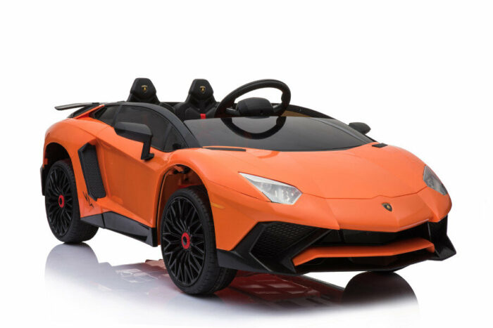 Kinderfahrzeug - Elektro Auto Lamborghini Aventador SV - lizenziert - 12V7AH, 2 Motoren- 2,4Ghz Fernsteuerung, MP3, Ledersitz+EVA - Orange - Image 7