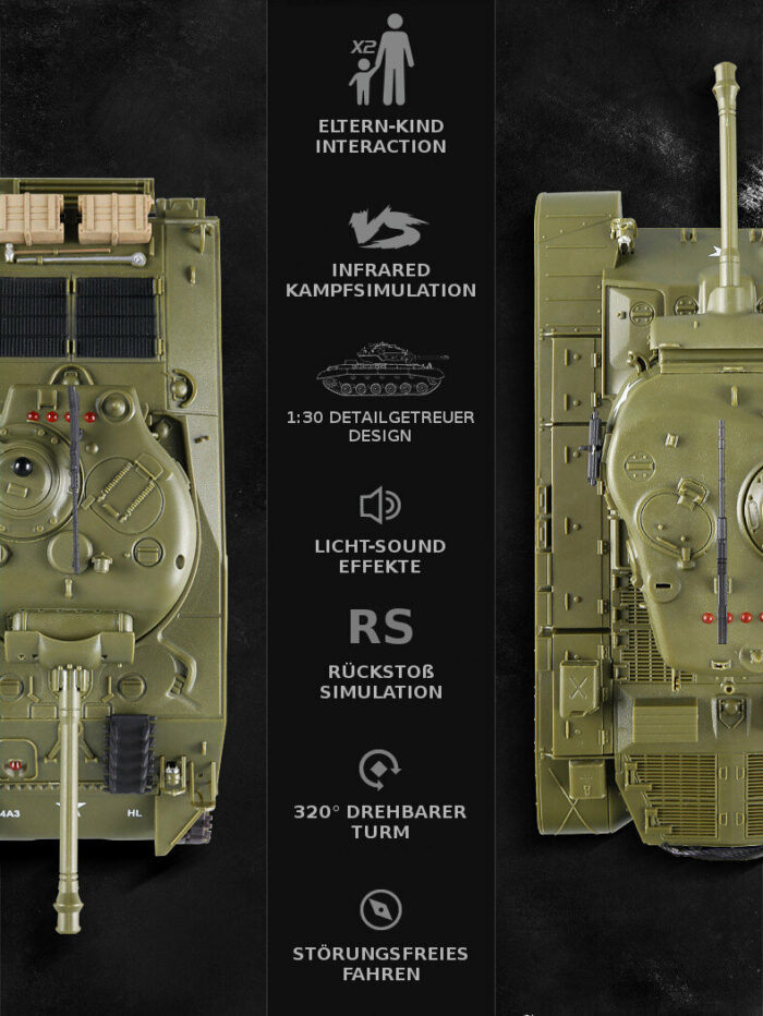 RC Panzer Battle 2er Set - Infrarot Kampfsystem - Gefechtssimulation - 1:30 von Heng Long - Image 2