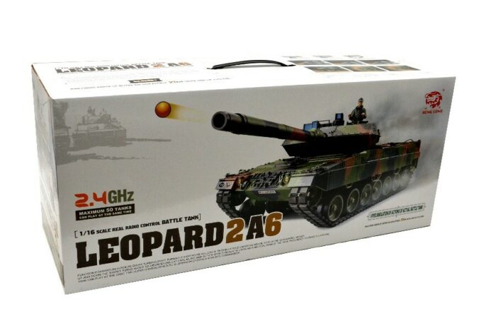 RC Panzer German Leopard 2A6 Schnee Tarnung Lackiert Heng Long 1:16 mit Stahlgetriebe -2,4Ghz V7.0 - Image 13