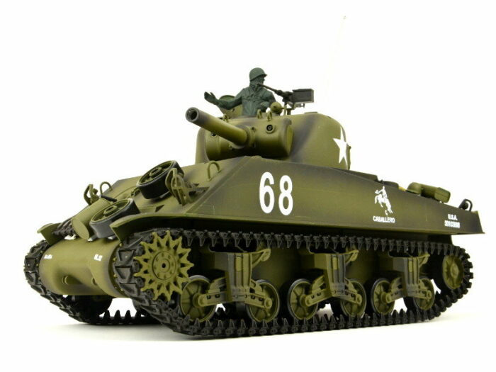 RC Panzer US M4A3 Sherman Heng Long 1:16 mit Rauch&Sound+Stahlgetriebe und 2