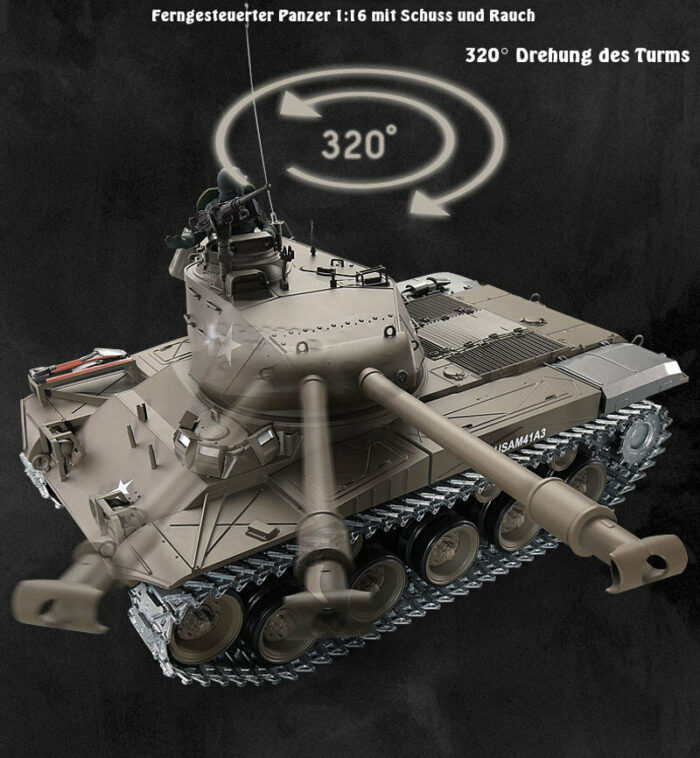 RC Panzer M41 A3 WALKER BULLDOG Heng Long 1:16 mit R&S, Metallgetriebe und Metallketten -2,4Ghz V7.0 -PRO - Image 5