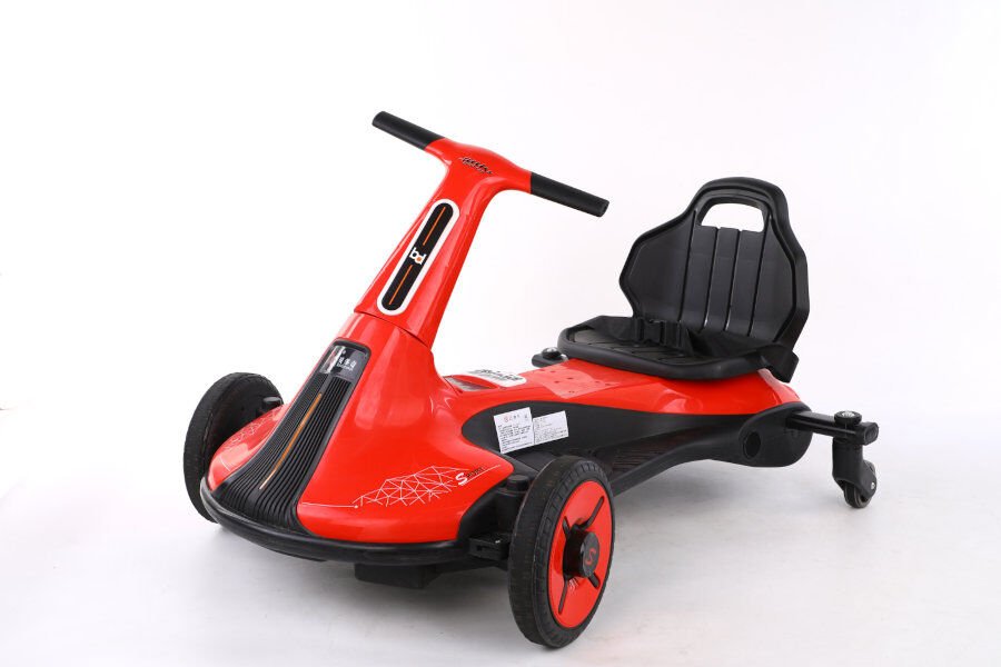 driftcar-cart-8108-rot-4 Kinder Elektroauto "Drift-Cart" mit 12V - 2x45W Motoren mit Musik – Bild 4