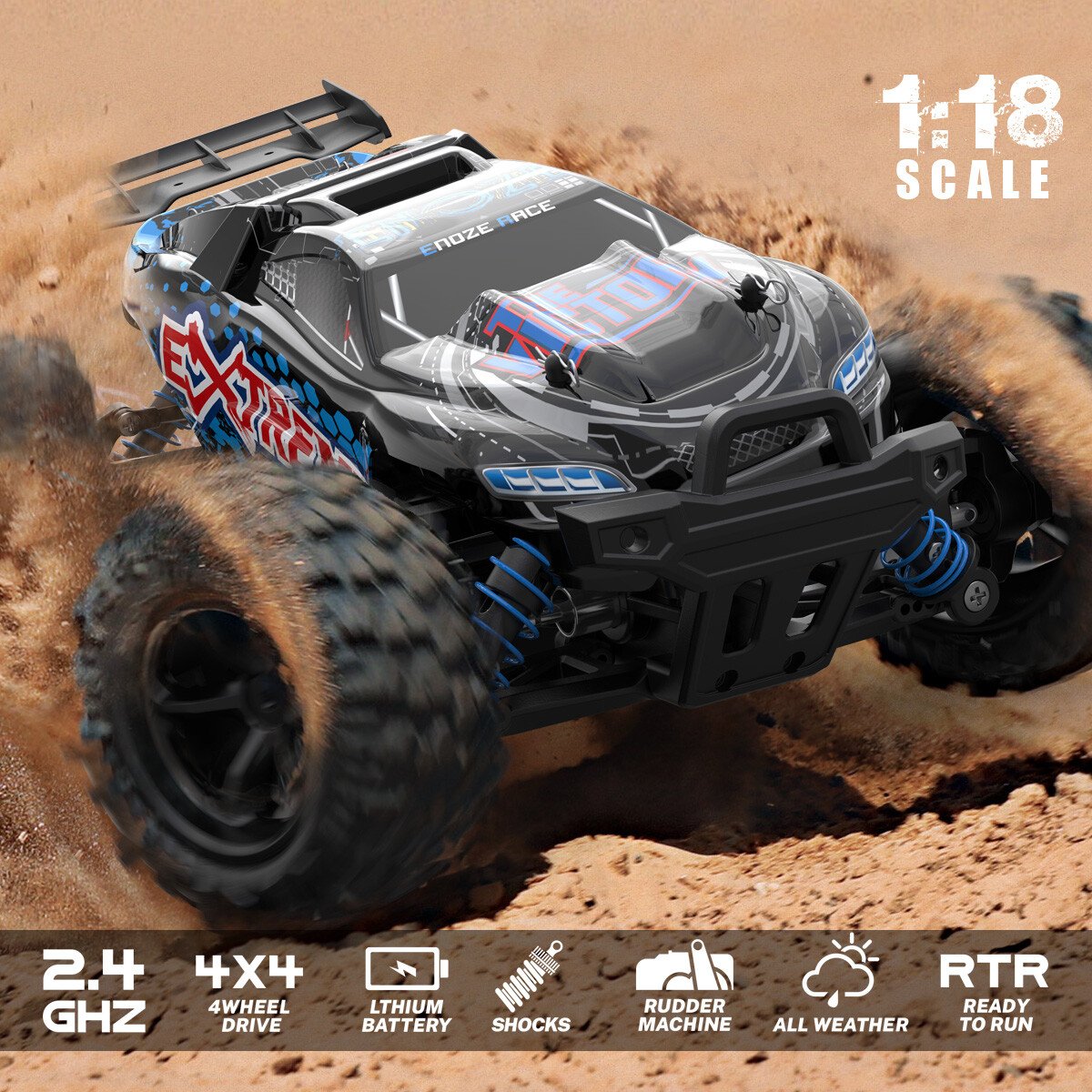 RC Elektro Buggy 1:18 mit 2,4Ghz, 40 km/h, Allradantrieb - LiIon - "Extreme 302E" – Bild 6