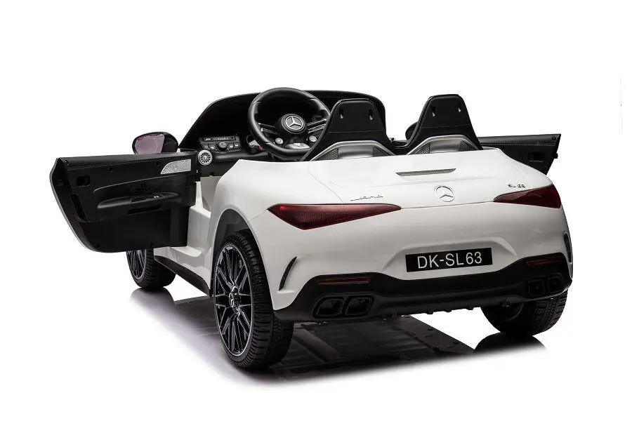kinderfahrzeug – elektro auto „mercedes sl63 amg“ – lizenziert – 24v akku, 4 motoren, 2,4ghz fernsteuerung, mp3 + ledersitz + eva lackiert weiss kinderfahrzeug – elektro auto „mercedes sl63 amg“ – lizenziert – 24v akku, 4 motoren, 2,4ghz fernsteuerung, mp3 + ledersitz + eva lackiert weiss